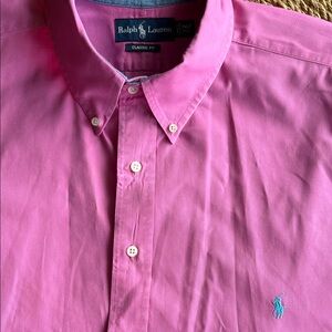Ralph Lauren Men's Bright Pink Button Down Shirt